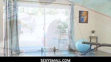 Lily glee chats about resisting her fitness instructor's huge cock.