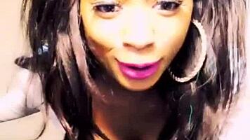 Ebony teen 18+ dances in shorts, deepthroats big black cock