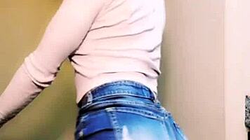 Ebony teen 18+ dances in shorts, deepthroats big black cock