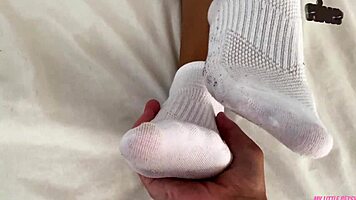 Stepbrother Receives Cumshot from Footjob After Licking and Sucking Toes