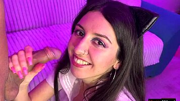 Katty bent over for rough anal sex and facial cumshot