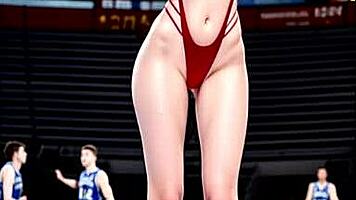 Cute Brunette Teen Volleyball AI Girl Armpit Submission Compilation