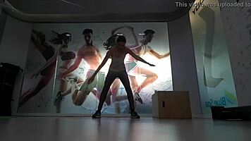 Cute Blonde Teen 18+ Performs Warmup Stretches In The Gym Pov.