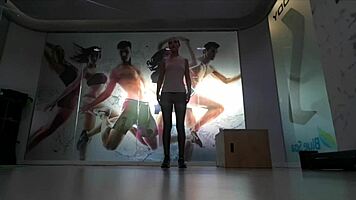 Cute Blonde Teen 18+ Performs Warmup Stretches In The Gym Pov.