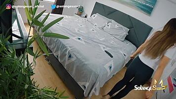 i peeped on my stepsister's wet pussy in thong and panties