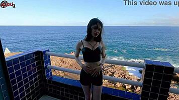 why is mel stripping naked on the balcony for everyone?