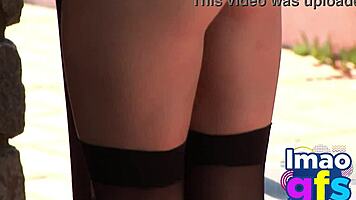 Naughty Paul Displays Her Perfect Body And Ass Outdoors In Lingerie