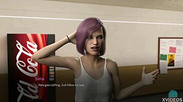 Bound Brunette Teen Meets Anna's Big Ass in College Game