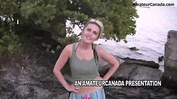 Blonde teen flashes bikini!