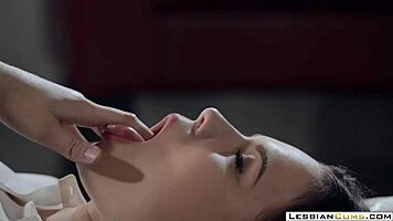 i ride my friend's face with a strapon in stockings