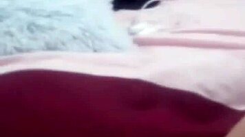 cute teen plays with toys alone