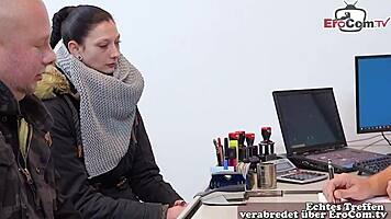 German couple risks intense anal sex in office, nearly caught during casting