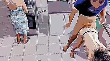 Watch Me Fuck My Hot Stepdaughter Next To Her Mom In The Kitchen! Cartoon Hentai