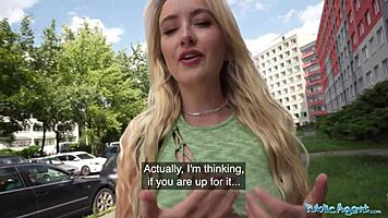 Public agent, you hot young 18+ blonde craving strangers' big cocks for outdoor cowgirl hardcore and cum in mouth?