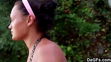 Girlfriend Teases Boyfriend in Skirt and Bikini Video