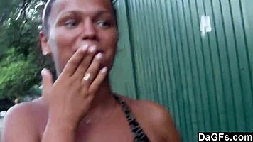 Girlfriend Teases Boyfriend in Skirt and Bikini Video