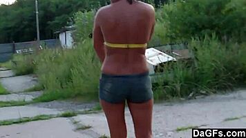 Girlfriend Teases Boyfriend in Skirt and Bikini Video