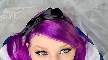 Naughty Alice in Wonderland Cosplay Teen Takes BBC in POV