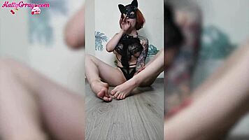 Hot Redhead Douses Pussy with Milk