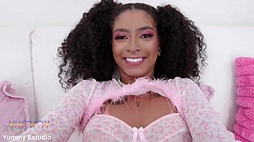 Ariella Ferraz rides four monster cocks in double anal, gaping her ass wide.