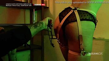 I love being tied up in lingerie, submitting to Azukat and Mario's domination and cumshot