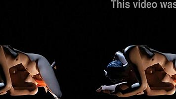 Blue-Haired Evelyn Parker And Redhead Leliana Dragon Age Engage In Intense Lesbian 69 Oral Sex In 3D Render