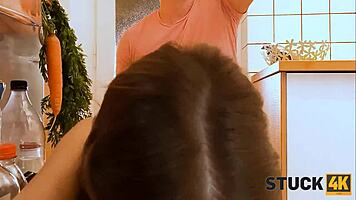 stuck4k hungarian wife in kitchen enjoys husband's meaty cock as best dessert