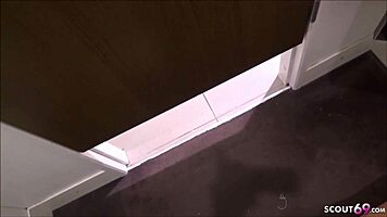 Teeny Lucy Tempted by Two Guys in Changing Room