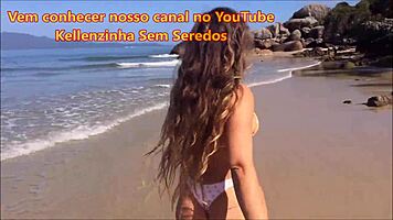 Naked young blonde teen 18+ on the beach, craving public exposure with her amateur ass.