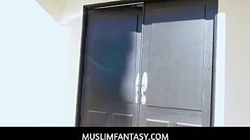 18yo Arab Maya Bijou gets throated and facialed in intense Muslim fantasy threesome