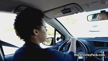 Black Coed Learns From Driving Instructor