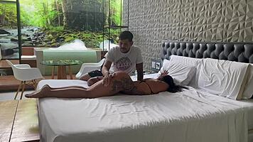 sensual morning ride leads to strong cum on delicious cock in lingerie