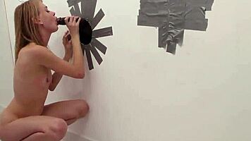 Tiny teen 18+ casually sucking a big black dick