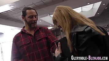 Tiny teen 18+ casually sucking a big black dick