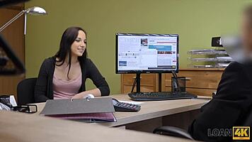 Tattooed teen fucks for business loan