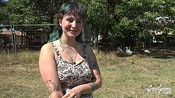 Khala Craves Wild Outdoor European MMF Threesome Action