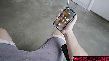 Stepbrother Caught Spying on Hot Brunette Stepsister Undressing