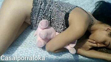 Teen gives blowjob to mature man interracial