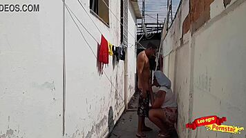 Two young and juicy maids get pounded in the backyard and he makes her swallow his load