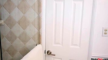 Hot blonde stepmom blows stepson!