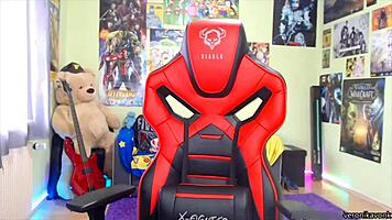 Sexy gamer teen emotionally flashes big boobs and ass