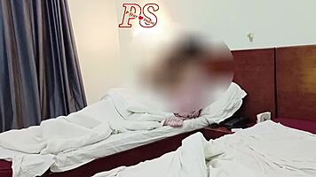 Is this Indian college girl ready for big cock in hotel room? Hardcore doggystyle with her big tits bouncing.