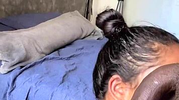 Latina teen deepthroats big BBC!