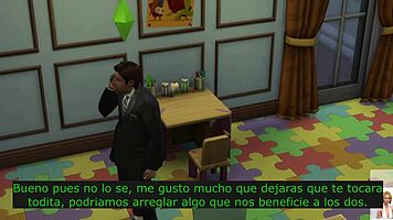 The Sims 4 - La Deuda de Karen 3 features a Mexican teen in a group scene