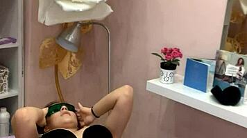 Ritafox's laser depilation session showcases her horny teen redhead ass in close-up webcam reality.