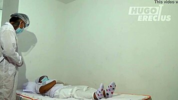 emotional moment receiving covid-19 vaccine at the hospital