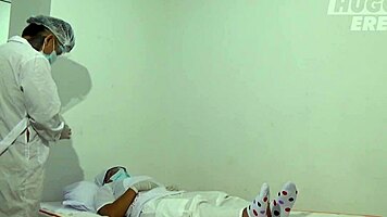 emotional moment receiving covid-19 vaccine at the hospital