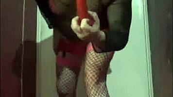 Mark Wright, bisexual crossdresser, craves real cock over dildo for ass-to-mouth play