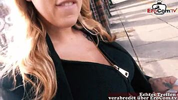 i picked up a german milf with big tits for a blind date on the street.