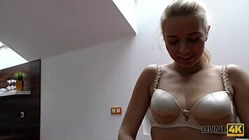 Blonde's Shaved Pussy Fucked Hard